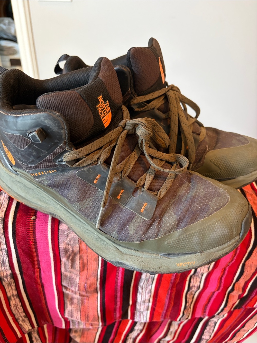 The North Face Men's Olive Brown Trail Mid-Top Hiking Shoes